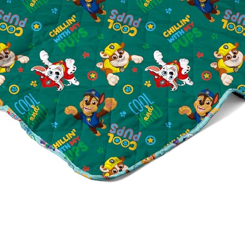 Image of Northwest Paw Patrol Chill Pups Quilted Throw Blanket - Official Oversized Blanket Featuring Classic Characters, Soft and Comfy Bedding for Kids' Bed, Couch, or Nap Time, 60 x 80 Inches