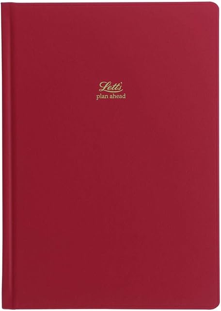 Letts Icon A5 undated 5 Year Diary - red