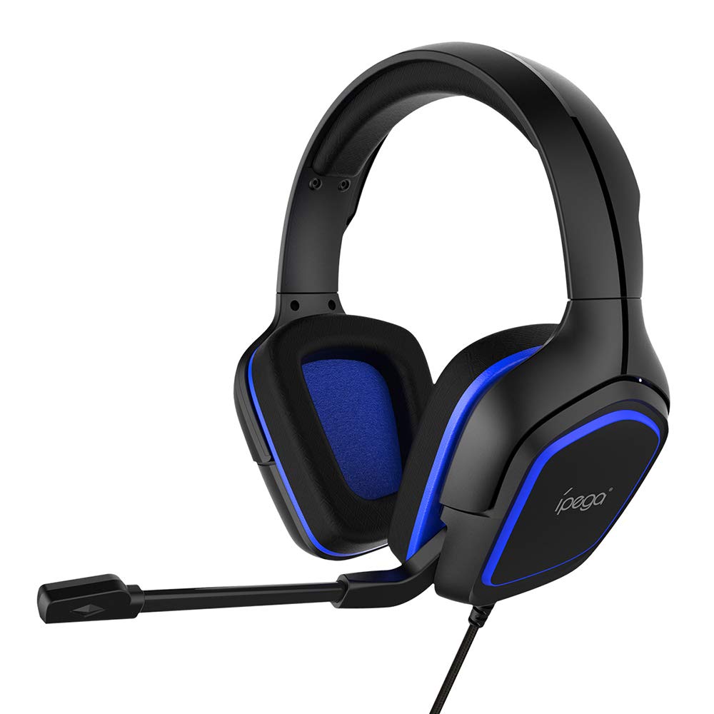 IpegaPG-R006 Gaming Headset, Surround Sound Headset with High Sensitive Microphone for PC Switch PS4 CellPhone Black and Blue