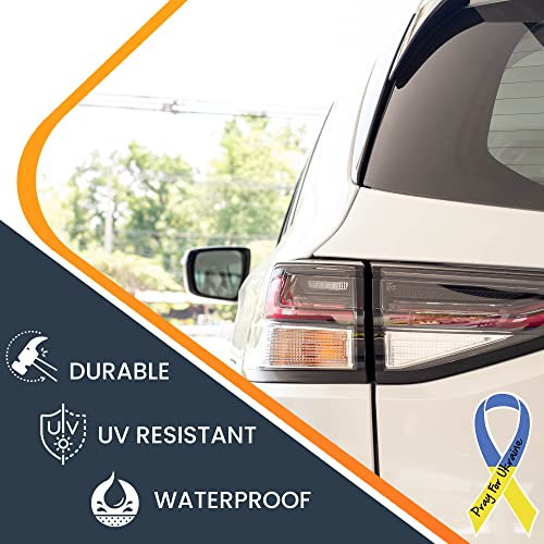 Image of Magnet Me Up Pray for Ukraine Ribbon Magnet Decal, 3.5x7 Inches, Automotive Magnet for Car Truck SUV, Any Magnetic Surface, Encourage Prayers for Peace and Unity, Thoughtful Gift, Crafted in USA