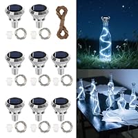 HOMSFOU 6x Solar LED Lichterketten Für Flaschen - Dekolichter Für Partys & Garten