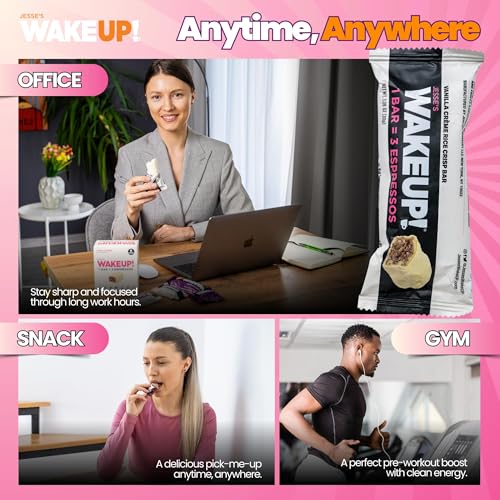Image of WAKE UP! Caffeinated Vanilla Creme Bars, 3 Espressos, 3 Pack (18 Bars)