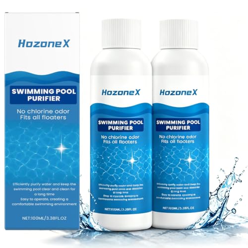 Swimming Pool Purifier Pro Pool Water Purifier Liquid Crystal Clear Pool Water | Safe for Inground Above-Ground Pools & Water Features | Fast-Acting Pool Clarifier - Hozone X-2 Pack