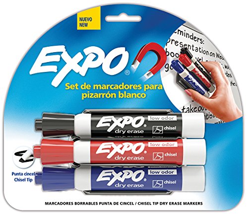 Expo 1933178 Tinta Borrable Cincel TJ X con 3 Colores Intensos y Brillantes y un Borrador Magnetico
