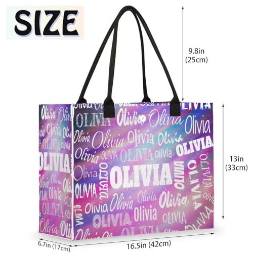 Personalized Women Tote Bag with Name, Customized Large Beach Shoulder Handbags Casual Bag for Travel Daily Work2