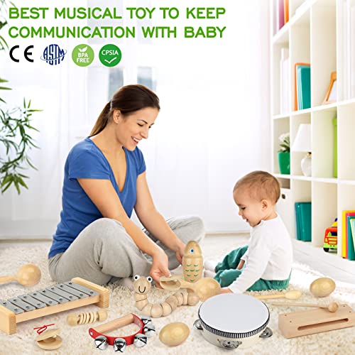 Kaqinu 001 Kids Musical Instruments,100% Natural Wooden Music Percussion Toy Sets thumb #6