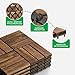 Idzo Interlocking Deck Tiles 9.6 SQFT - 10PCS Waterproof Acacia Wood Patio, Flooring Panels for Indoor and Outdoor - Decking Checker Pattern, 11.81 x 11.81 x 0.91 Inches, Golden