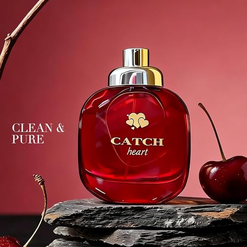 Image of AFLUXE Catch Heart Women's Perfume 3.4 Fl. Oz Eau De Parfum, Sweet Raspberry, Lychee & Pear Scents, Long Lasting Floral Fruity Fragrance