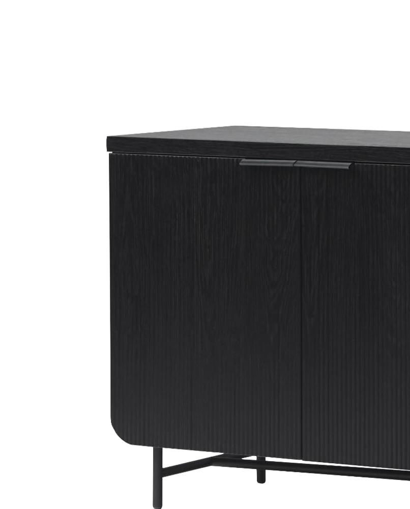 アラミス　TVブラック　美品 Amazon.com - Walker Edison Reema Fluted 4-Door Kitchen Sideboard