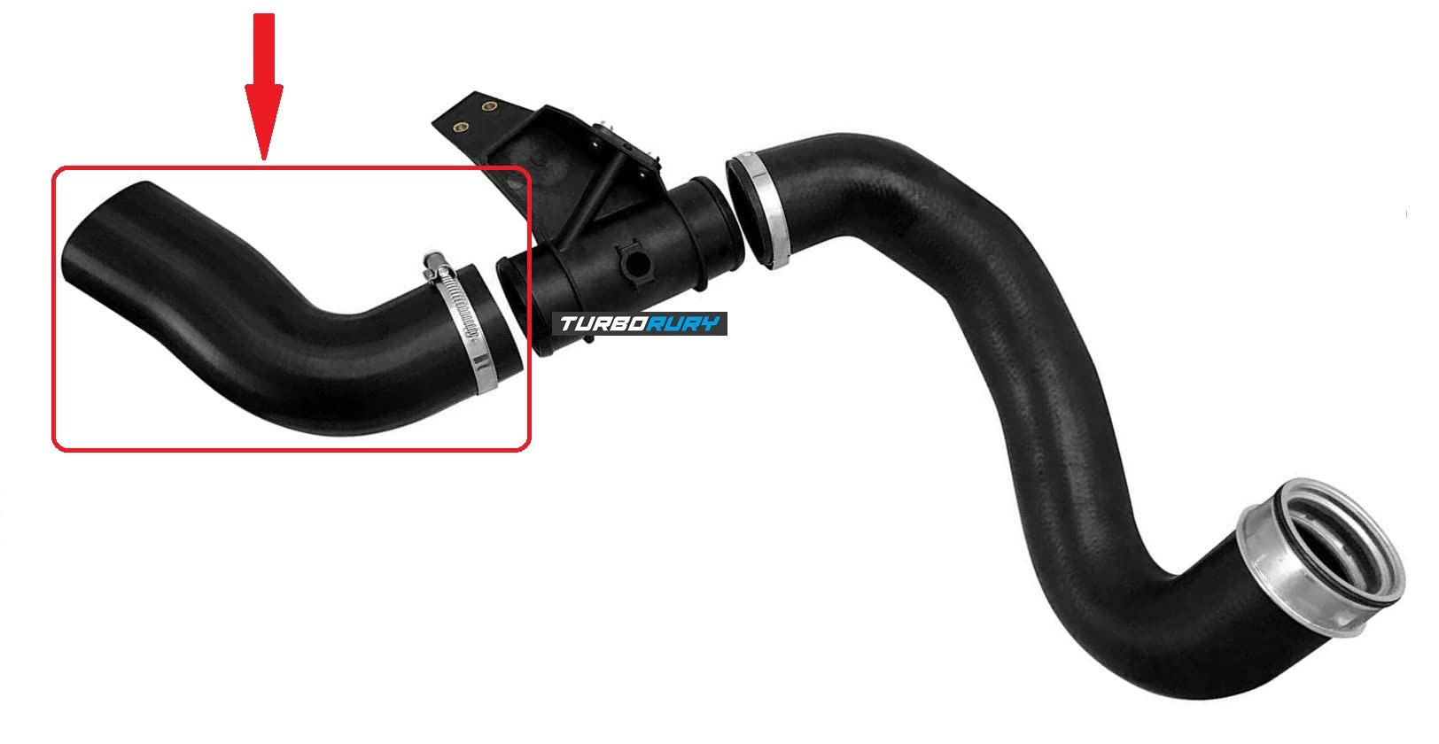 Remplacement du Tuyau d'Intercooler - Compatible avec Mercedes Sprinter - OE 9015283982, A9015283982, 901 528 39 82, 9015283982-1, 9015283582, A9015283582 - NBR-CR - Diamètre 62 Mm