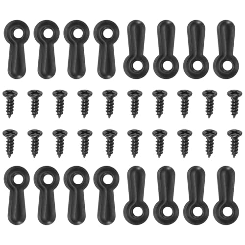 Image of HARFINGTON 100Pcs Picture Frame Backing Hardware Clips with 100Pcs Screws Photo Frame Turn Button Fasteners Picture Turn Backing Clips for Craft Hanging Pictures, Black