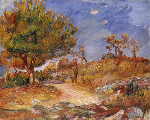 Tableaux peinture sur toile Jeune Fille sur le Sentier Renoir 60x90cm