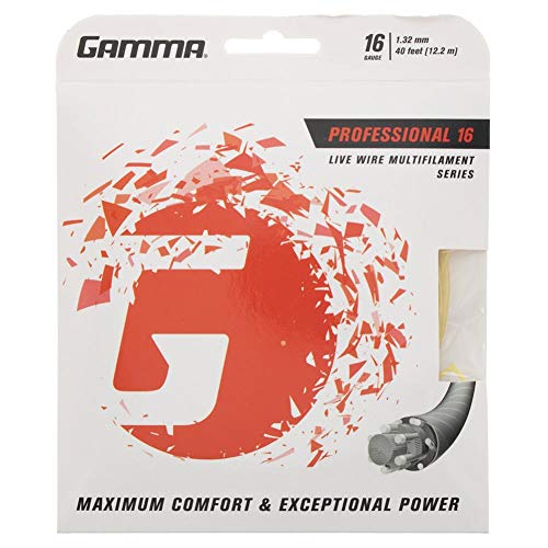 Cordes tennis Gamma Live Wire Professional 12,2 m multifilament 1.32 cordage couleurs naturelles