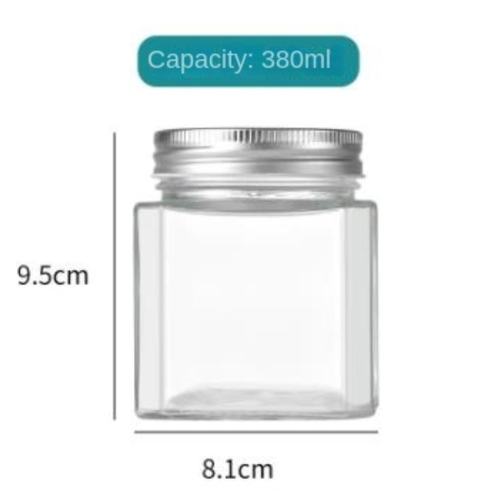 Barattoli Cucina 2 Pezzi Moderni Barattoli di Vetro Quadrati Ermetici Vuoti for La Conservazione Decorazioni for Casa Contenitori Ermetici(380ml)