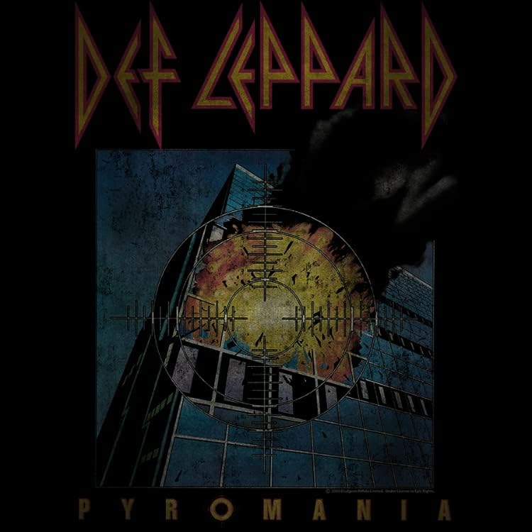 Def Leppard English Rock Heavy Metal Band Faded Pyromania Ladies Muscle Tank Top - Image 2