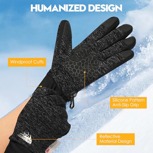 Image of Bruvoalon Winter Gloves for Women & Men, 3M Thermal Insulation, Lycra Fabric, Touchscreen, Anti-Slip