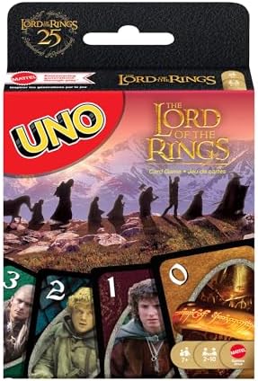 Mattel Games UNO Der Herr der Ringe Kartenspiel, ab 7 Jahren, 2–10 Spieler | Spielkarten mit Film-Motiven mit einer speziellen Spielregel, für Kinder, Jugendliche und Familienabend
