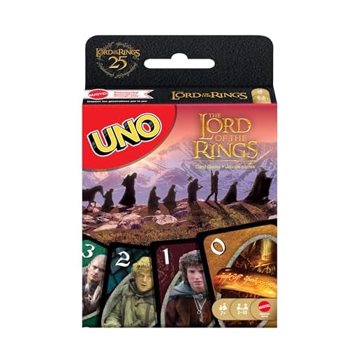Mattel Games UNO Der Herr der Ringe Kartenspiel für Kinder, Erwachsene und Familien, Reise und Camping, inspiriert von den Filmen, JMF13