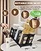 Coffee Cup Holder Organizer Unbreakable 2-IN-1 Paper Cup and Lid Holder with Straw Organizer Adjustable Paper Cup Holder for Countertop Coffee Station Bar Restaurant Breakroom Kitchen Office