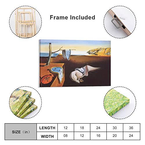 Art Prints Salvador Dali The Persistence Of Memory Surrealism Poster Wall Art Paintings Canvas Wall Decor Home Decor Living Room Decor Aesthetic 24X36Inch(60X90Cm) Frame-Style #TOP1