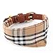 Dog Cat Collars Leather for Small Pet Adjustable Bow-tie and Scarf Puppy Collars with Bell Cute Plaid Bandana Dog Collar(2 Pack)