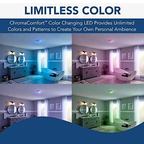 Image of Broan-NuTone FG600RGBS Customizable Color Changing LED Cover /Grille for Bathroom Fans, Easy DIY Install, Smart Phone App, Bright White