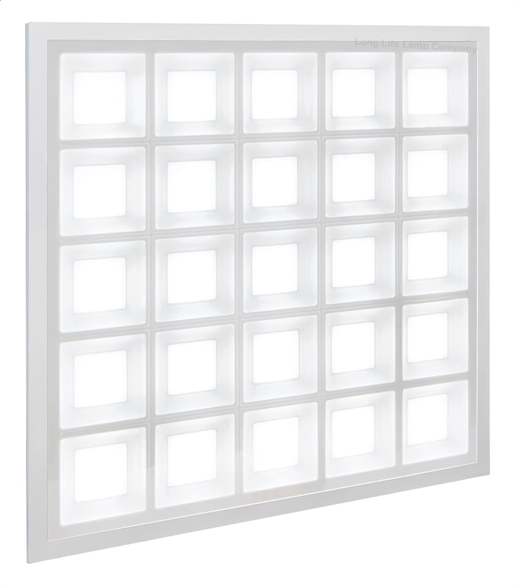 Long Life Lamp Company Cool White 40W Led Panel 600 X 600 Ceiling Light 6500K Recessed 25 Sections Back Light Modular Replacement 25Sp