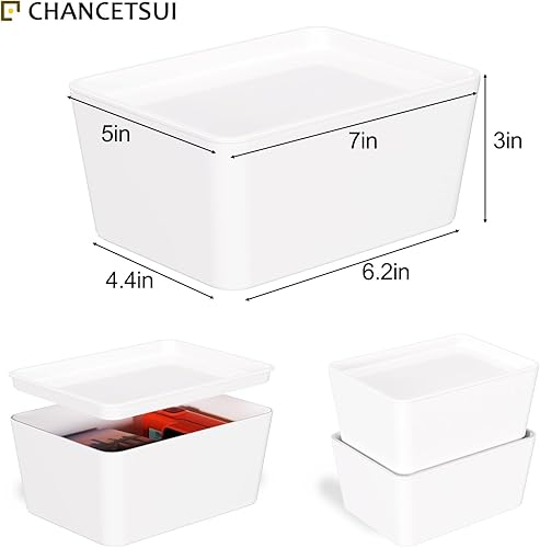 Miniatura 4 de Contenedores de almacenamiento con tapas Contenedores de plástico Contenedores de almacenamiento apilables multiusos de plástico con tapa para