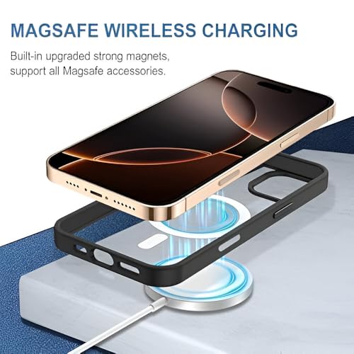 Image of Compatible with iPhone 16 Pro Case [6.3 Inch] with Black Border | Compatible with Mag-Safe Clear Cover | Anti-Yellowing | Slim Fit & Enhanced Protection