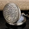 Alice in Wonderland Pocket Watch Retro Cartoon Kids Antique Quartz Gifts for Girls, Blue, Modern #4