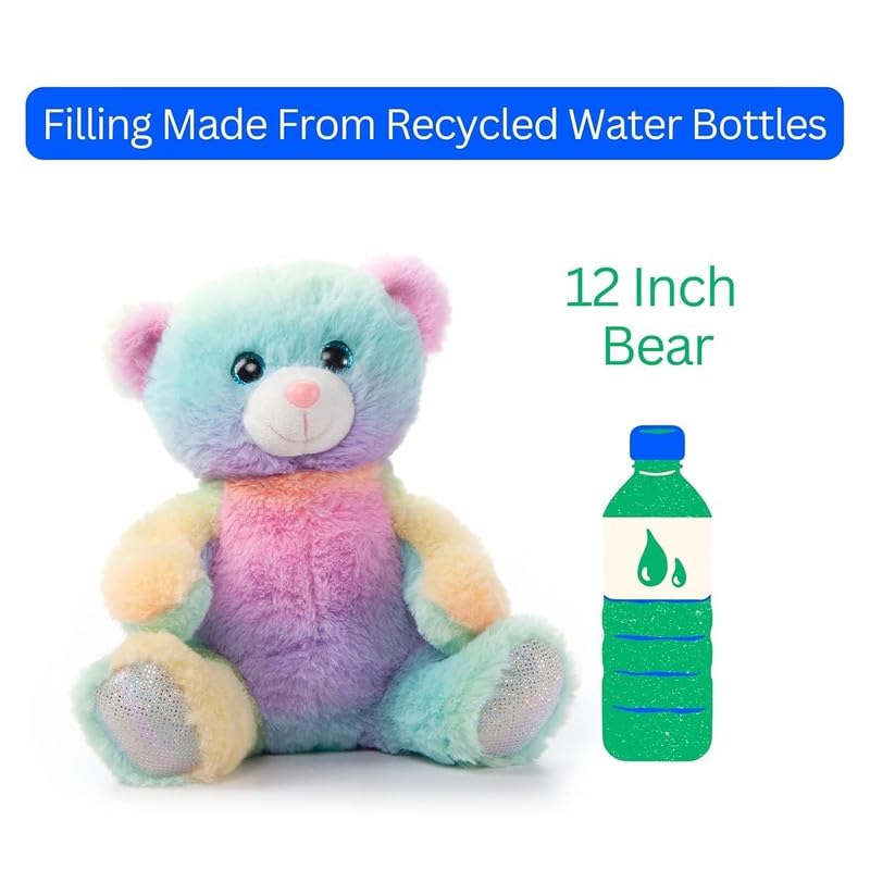 Image of Bear Plush Soft Toy Baby - Rainbow | Cute Stuffed Animal for Kids | Huggable Cuddly Bear for Girls & Boys | Soft Plush Toy for Play & Fun