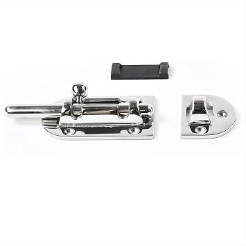 Marine City Barrel Bolt Door Latches, 316 Stainless Steel, Rust & Corrosion-Resistant, Ideal for Windows, Hatches, Cabinets Medium