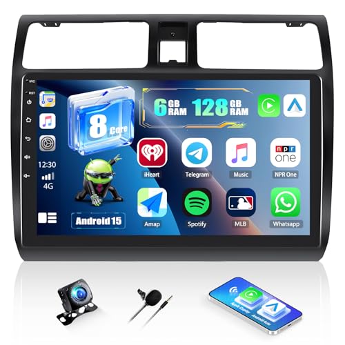 CAMECHO 6+128G 8-Cœur 10 Pouces DSP Autoradio pour Suzuki Swift 2005-2010, Android 13 sans Fil Carplay Android Auto Bluetooth Radio avec GPS WiFi FM/RDS Mirror Link +Caméra de Recul HD Écran Tactile