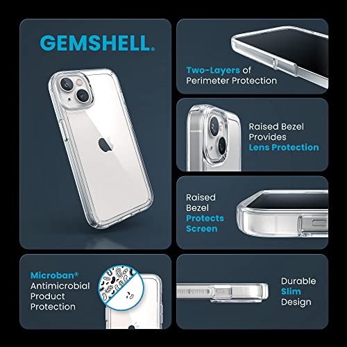 Image of Speck Clear iPhone 14 & iPhone 13 Case - Drop Protection, Scratch Resistant & Anti-Yellowing Dual Layer Case for iPhone 14 & iPhone 13 Case for 6.1 inch Model - GemShell