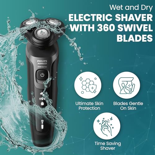 Image of Philips Electric Shavers for Men, Rechargeable AquaTouch Mens Electric Shaver Wet and Dry with Comfort Cut Blades and Click-on Precision Trimmer, Cordless Electric Razors with 5D Flex Head