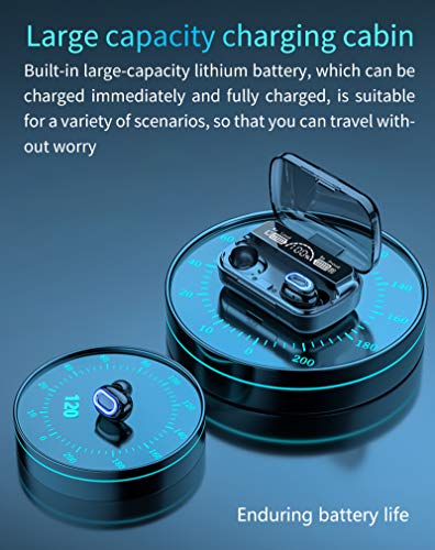 Fones de ouvido sem fio TWS, fones de ouvido Bluetooth 5.1 Touch Control com capa de carregamento no