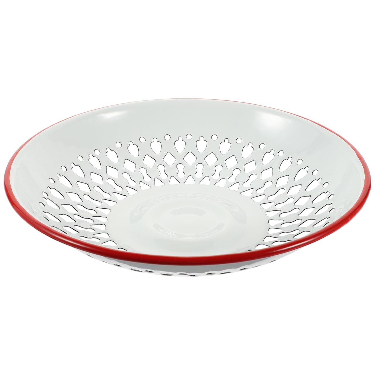 UPKOCH Panier De Vidange Multifonctionnel En Émail 9.72X9.72X1.89 Pouces Égouttoir Léger Pour Fruits Noix Et Rangement Cuisine