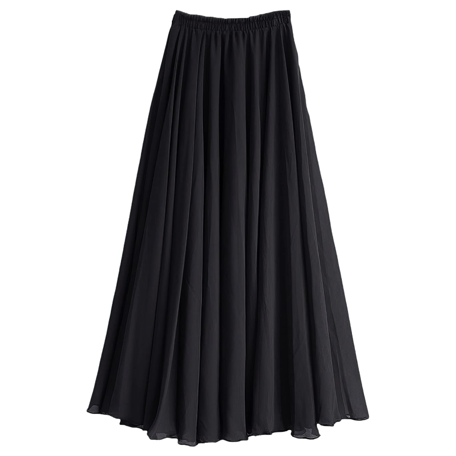 Mujer Chiffon Falda A-Line Longitud Total o del Tobillo Cintura Elástica Plisado Hada Faldas Larga