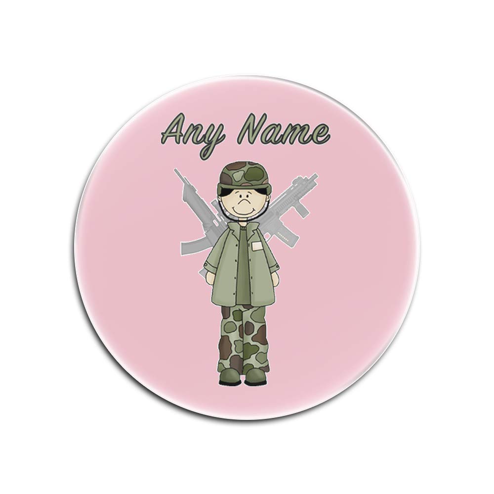 Cadeau personnalisé militaire sous-verres ronds en verre nom