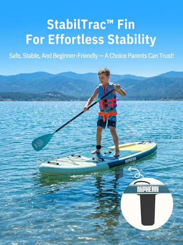 Image of Niphean (Extra Large) Inflatable Paddle Board, SUP for 2+1 People /Family 500lbs Capacity Stand Up Paddle Board with SUP Accessories, StabilTrac Fin Non-Slip Paddleboard for Adults
