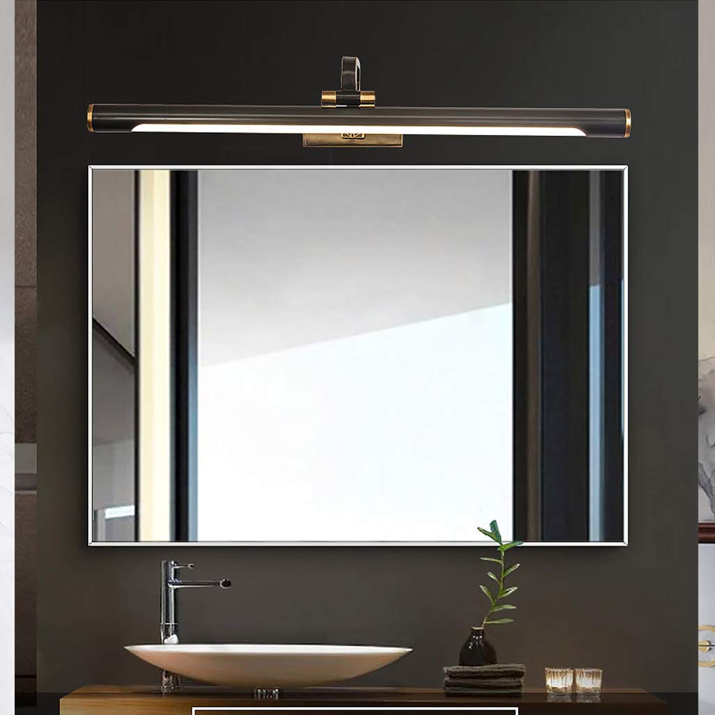 H65 Lampada a LED in Rame per Specchio da Bagno, Impermeabile IP44, Applique Nere, luci per Trucco, Lampada da Bagno a LED, Regolabile a 180°, 3000K, L57cm 400 Interessante