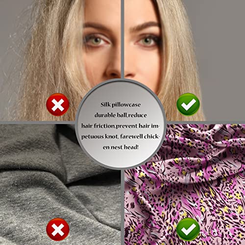 Mulberry Silk Pillowcase for Hair and Skin Queen Size Leopard Print Silk Pillow Cases with Zipper Soft Breathable Smooth Cooling Silk Pillow Covers for Sleeping (Pink Paint,20"X 30",1Pcs)