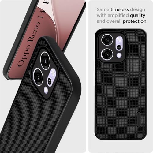 Image of Jkobi Back Cover Case for Oppo Reno14 Pro 5G | Oppo Reno 14 Pro 5G (Textured Grip Design | Micro-Fiber Cloth Inside | Slim and Light Weight | Soft Touch and Feel | Black)