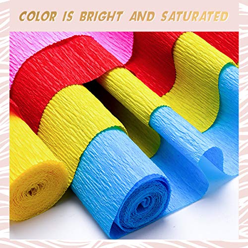 CAVEEN 24 Rolls Crepe Paper Streamers-32.8ft Party Streamer Paper Decorations Crepe Paper roll Full Colorful for Backdrop, Birthday, Weeding,Festival Decoration in 24 Colors (24)