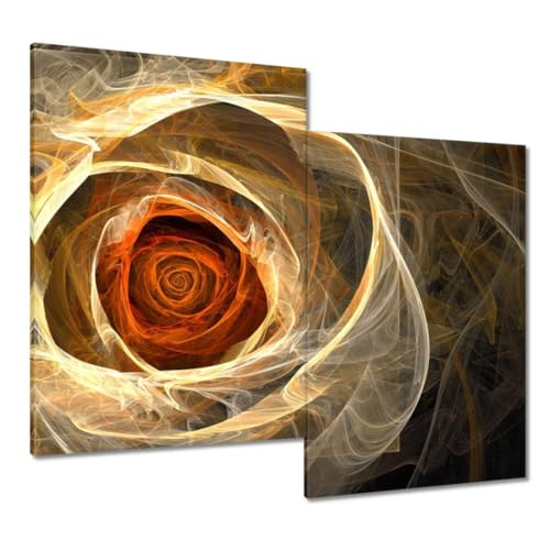 Toile Fractal Rose 80x70 cm pour remplacer un mur blanc par une décoration murale moderne