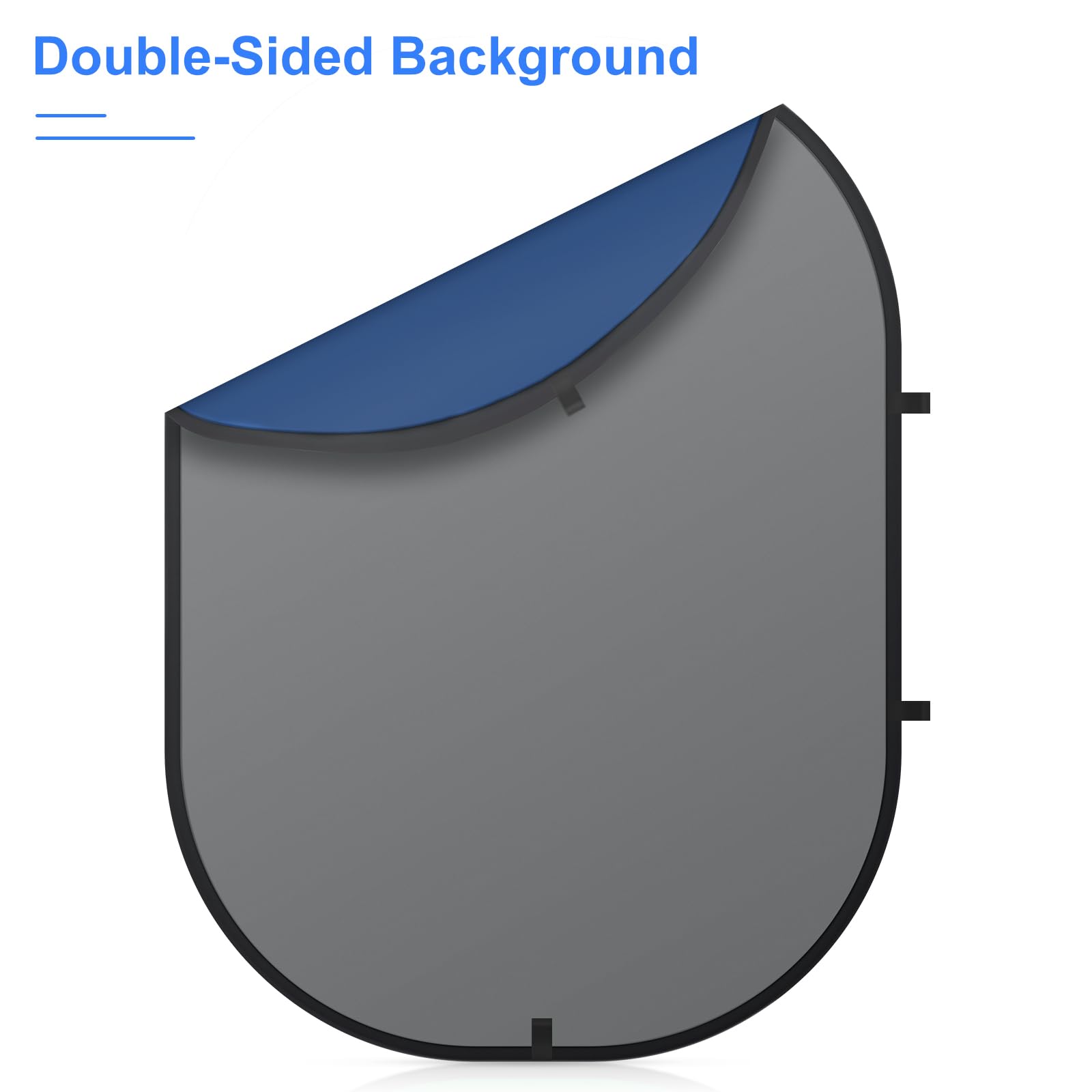 Fondale pop-up blu grigio 3 x 5ft/1 x 1,5 m, sfondo fotografico double-face con borsa per il trasporto, sfondo pieghevole per audizioni con nastro adesivo, servizi fotografici, TikTok