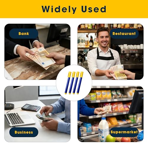 FloraVigo 7 Stück Blau geldscheinprüfer stift, Falschgeld-Erkennungsstift, Echtheitsprüfstift für Währungen, geeignet für verschiedene Währungen, darunter US-Dollar, Euro, japanische Yen