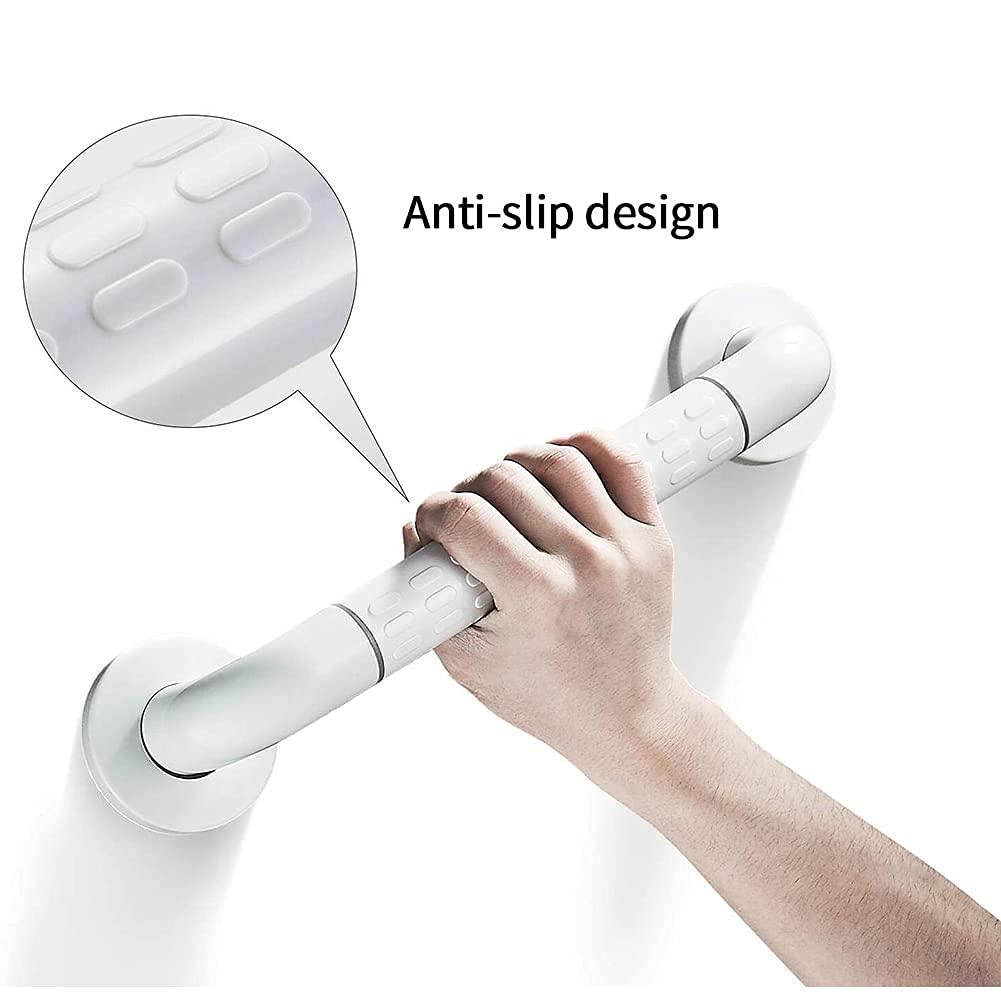 Corrimano Bianco Doccia Brab Bar Sicurezza Safety Bathroom Maniglia Anziana Antiscivolo Guida a Mano, Supporto per Pareti in Acciaio Inox, Handicap, Anziani, Infortunio, Assist Anziano Man