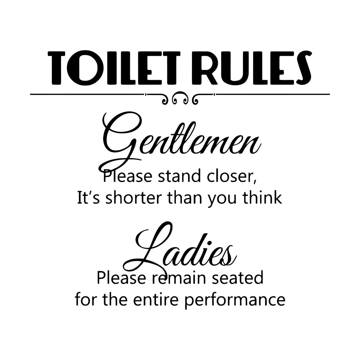 Lzhouting Wall Stickers 0297 Toilet Rules Wall Decal Window Door Sign Quote Vinyl Sticker Poster Decor Bathroom Wall Decals Toilet Rules Stickers Small - 30X34cm