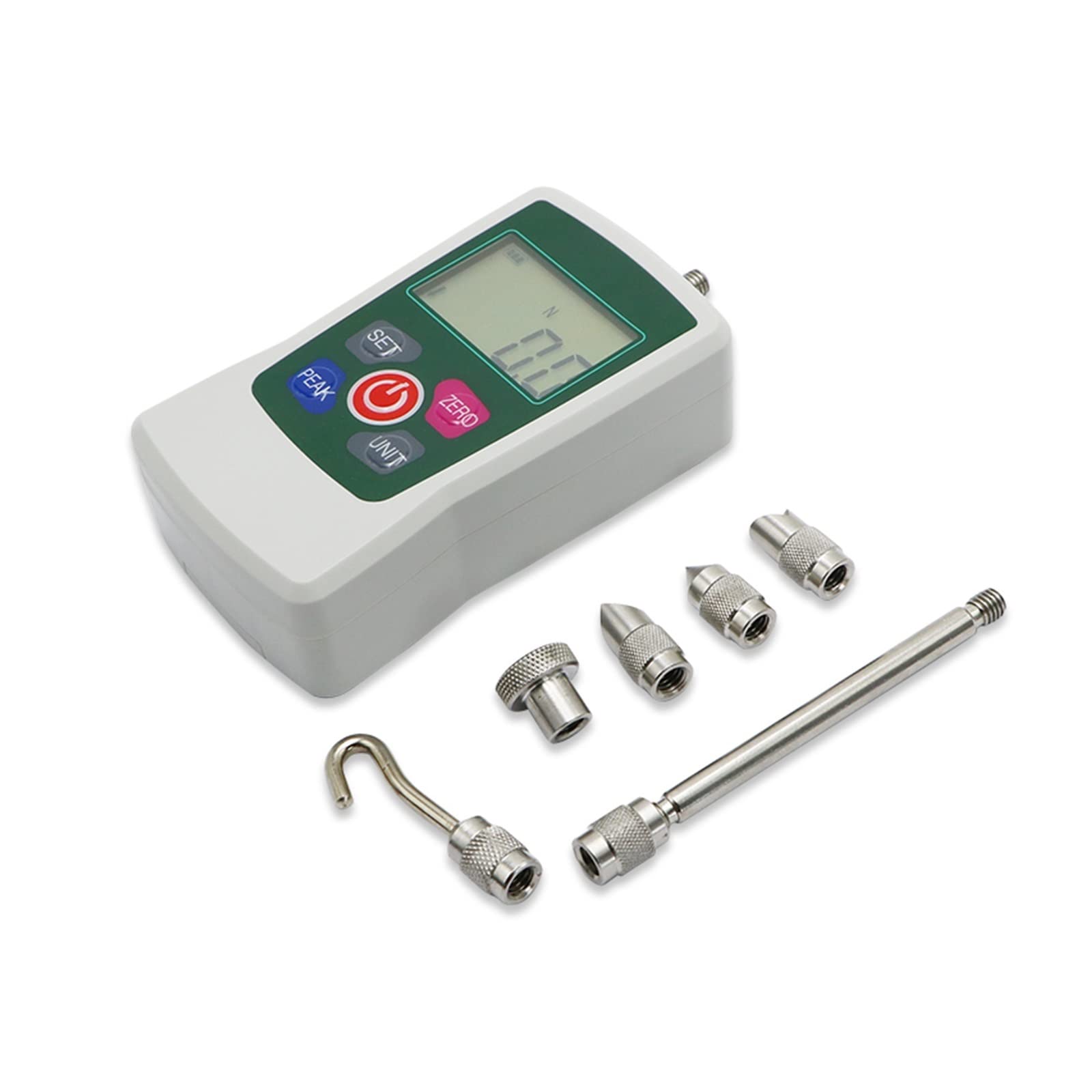 Dinamómetro Digital con retroiluminación, medidor de Fuerza de Empuje y tracción electrónico, dinamómetro Digital portátil, comprobador de Fuerza de tracción N/kg/LB/oz (200 N)